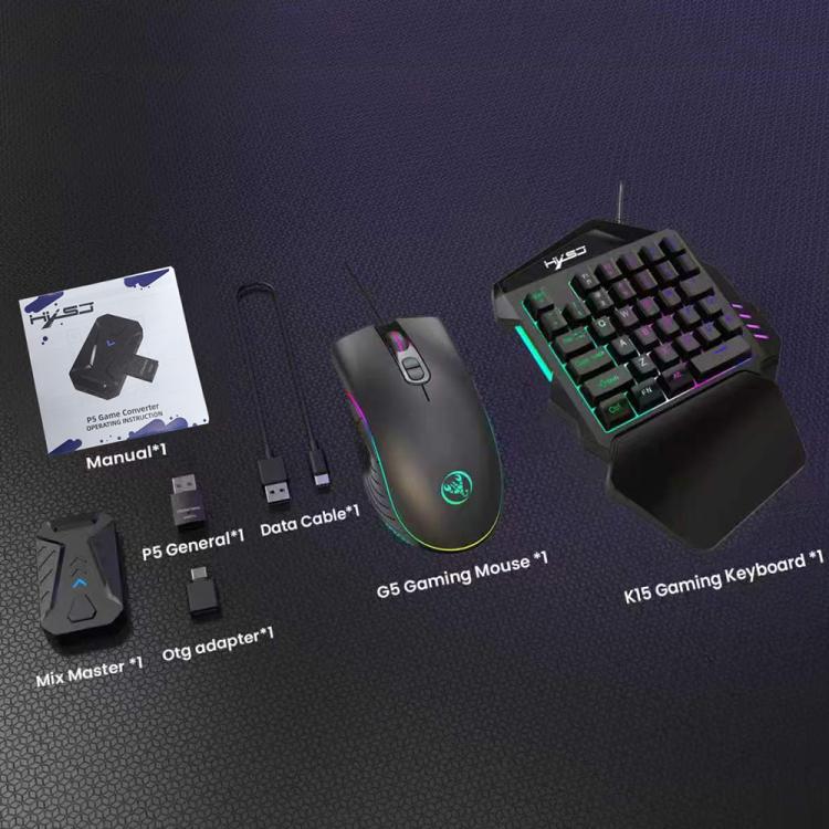 Set di tastiera e mouse da gioco HXSJ Master-P5+V100+A867 per PS5, Master-P5+V100+A867