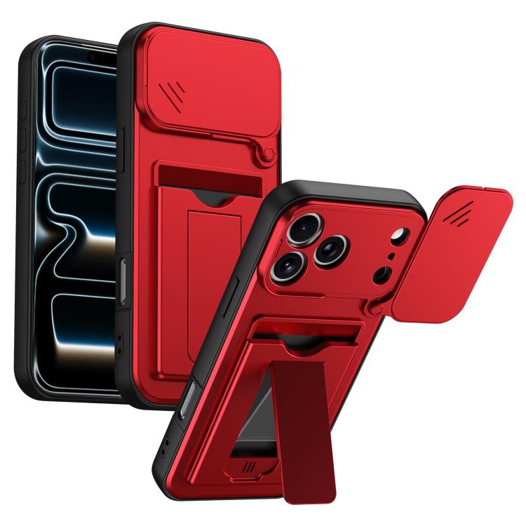Serie porta carte, copertura scorrevole per obiettivo, custodia ibrida in PC e TPU per telefono, For iPhone 17 Pro Max, For iPhone 17 Pro, For iPhone 17, For iPhone 16 Pro Max
