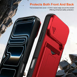 Serie porta carte, copertura scorrevole per obiettivo, custodia ibrida in PC e TPU per telefono, For iPhone 17 Pro Max, For iPhone 17 Pro, For iPhone 17, For iPhone 16 Pro Max