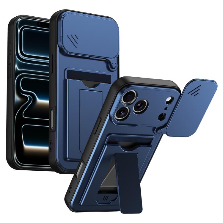 Serie porta carte, copertura scorrevole per obiettivo, custodia ibrida in PC e TPU per telefono, For iPhone 17 Pro Max, For iPhone 17 Pro, For iPhone 17, For iPhone 16 Pro Max