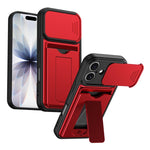 Serie porta carte, copertura scorrevole per obiettivo, custodia ibrida in PC e TPU per telefono, For iPhone 17 Pro Max, For iPhone 17 Pro, For iPhone 17, For iPhone 16 Pro Max
