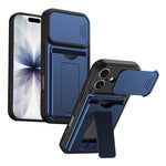 Serie porta carte, copertura scorrevole per obiettivo, custodia ibrida in PC e TPU per telefono, For iPhone 17 Pro Max, For iPhone 17 Pro, For iPhone 17, For iPhone 16 Pro Max