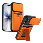 Serie porta carte, copertura scorrevole per obiettivo, custodia ibrida in PC e TPU per telefono, For iPhone 17 Pro Max, For iPhone 17 Pro, For iPhone 17, For iPhone 16 Pro Max