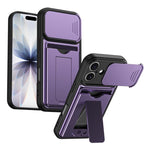 Serie porta carte, copertura scorrevole per obiettivo, custodia ibrida in PC e TPU per telefono, For iPhone 17 Pro Max, For iPhone 17 Pro, For iPhone 17, For iPhone 16 Pro Max
