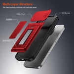 Serie porta carte, copertura scorrevole per obiettivo, custodia ibrida in PC e TPU per telefono, For iPhone 16 Pro, For iPhone 16
