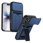 Serie porta carte, copertura scorrevole per obiettivo, custodia ibrida in PC e TPU per telefono, For iPhone 16 Pro, For iPhone 16