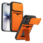 Serie porta carte, copertura scorrevole per obiettivo, custodia ibrida in PC e TPU per telefono, For iPhone 16 Pro, For iPhone 16