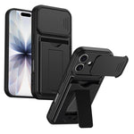 Serie porta carte, copertura scorrevole per obiettivo, custodia ibrida in PC e TPU per telefono, For iPhone 16 Pro, For iPhone 16