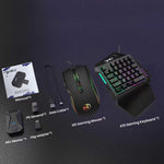 HXSJ Master-P5+V100+A869 Gaming Keyboard and Mouse Adapter Set for PS5, Master-P5+V100+A869