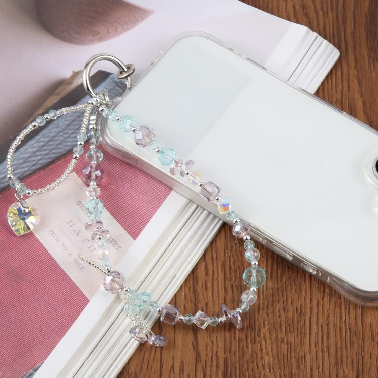 Ciondolo da polso per cellulare con disco piatto e perline, con cuscinetto di sicurezza, per donne e ragazze.