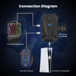 HXSJ Master-P5+V100+H300 Gaming Keyboard and Mouse Adapter Set for PS5, Master-P5+V100+H300