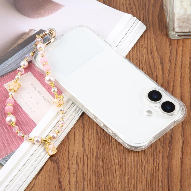Ciondolo portafortuna con perline e laccetto di sicurezza per cellulare, per donne e ragazze.
