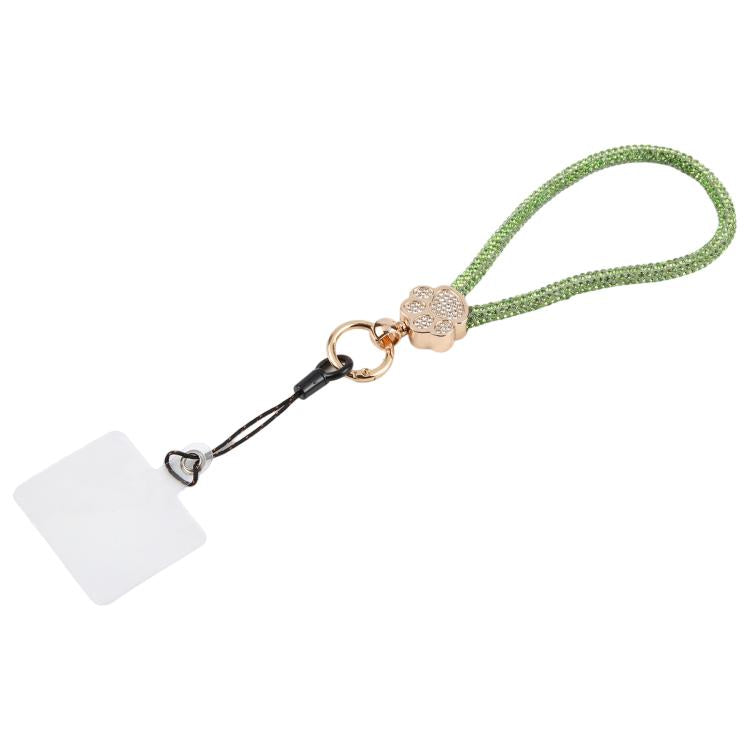 Ciondolo per cellulare a forma di zampa di gatto con strass e cinturino da polso con laccetto per donne e ragazze