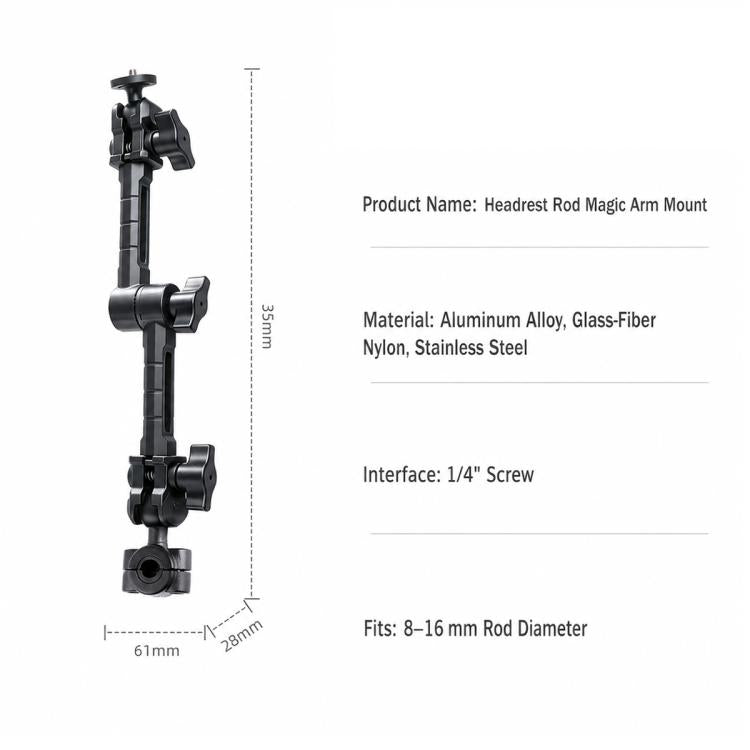 Supporto a braccio magico tipo O con testa a sfera da 1/4 di pollice, Magic Arm, Magic Arm with Adapter