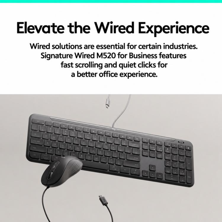Logitech M520 Business Quiet Wired Office Mouse
