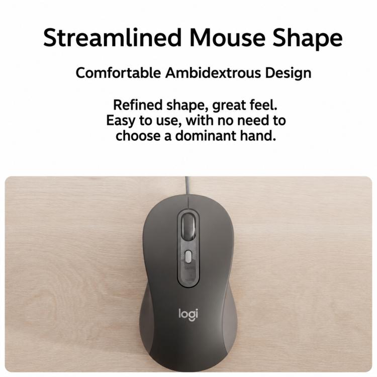 Logitech M520 Business Quiet Wired Office Mouse