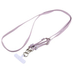 Cordino per cellulare unisex con cinturino regolabile in pelle e decorazione floreale, dotato di laccetto di sicurezza.