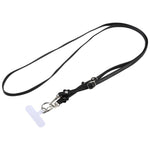 Cordino per cellulare unisex con cinturino regolabile in pelle e decorazione floreale, dotato di laccetto di sicurezza.