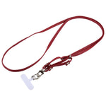 Cordino per cellulare unisex con cinturino regolabile in pelle e decorazione floreale, dotato di laccetto di sicurezza.