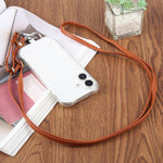 Cordino per cellulare unisex con cinturino regolabile in pelle e decorazione floreale, dotato di laccetto di sicurezza.