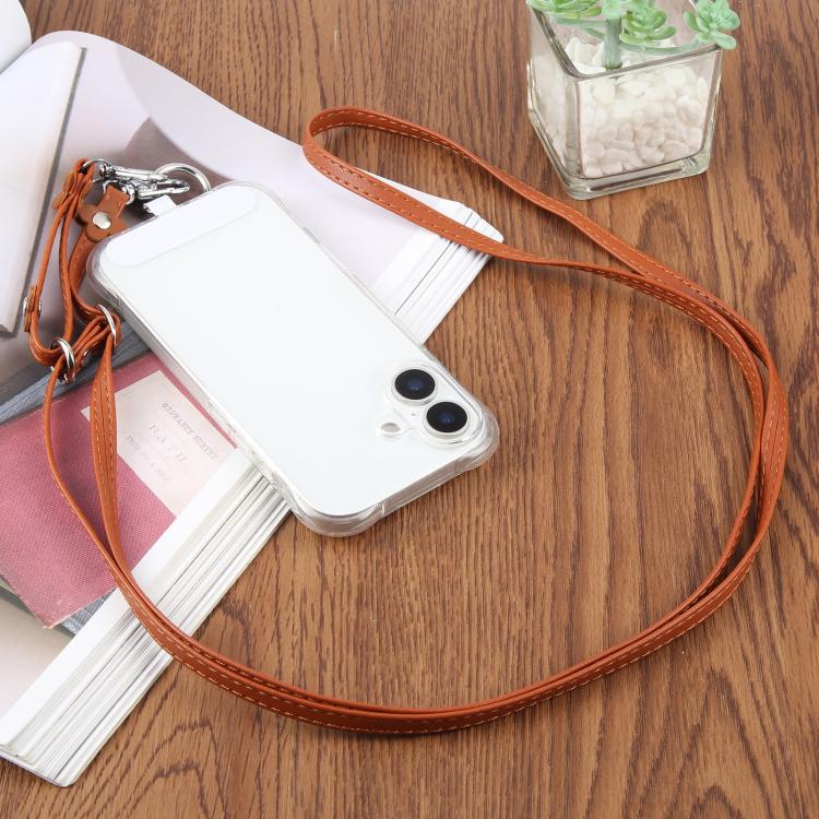 Cordino per cellulare unisex con cinturino regolabile in pelle e decorazione floreale, dotato di laccetto di sicurezza.