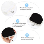 Cordino per cellulare unisex con cinturino regolabile in pelle e decorazione floreale, dotato di laccetto di sicurezza.