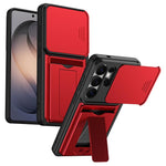 Serie porta carte, copertura scorrevole per obiettivo, custodia ibrida in PC e TPU per telefono, For Galaxy S26+ 5G, For Galaxy S26 Ultra 5G, For Galaxy S26 5G