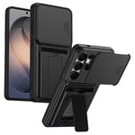 Serie porta carte, copertura scorrevole per obiettivo, custodia ibrida in PC e TPU per telefono, For Galaxy S26+ 5G, For Galaxy S26 Ultra 5G, For Galaxy S26 5G
