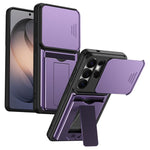 Serie porta carte, copertura scorrevole per obiettivo, custodia ibrida in PC e TPU per telefono, For Galaxy S26+ 5G, For Galaxy S26 Ultra 5G, For Galaxy S26 5G