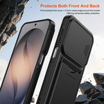 Serie porta carte, copertura scorrevole per obiettivo, custodia ibrida in PC e TPU per telefono, For Galaxy S26+ 5G, For Galaxy S26 Ultra 5G, For Galaxy S26 5G