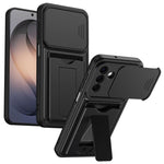 Serie porta carte, copertura scorrevole per obiettivo, custodia ibrida in PC e TPU per telefono, For Galaxy S26+ 5G, For Galaxy S26 Ultra 5G, For Galaxy S26 5G