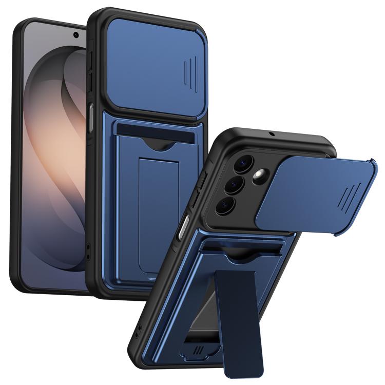 Serie porta carte, copertura scorrevole per obiettivo, custodia ibrida in PC e TPU per telefono, For Galaxy S26+ 5G, For Galaxy S26 Ultra 5G, For Galaxy S26 5G