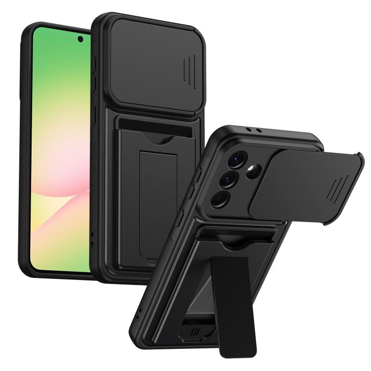 Serie porta carte, copertura scorrevole per obiettivo, custodia ibrida in PC e TPU per telefono, For Galaxy A56 5G, For Galaxy A36 5G