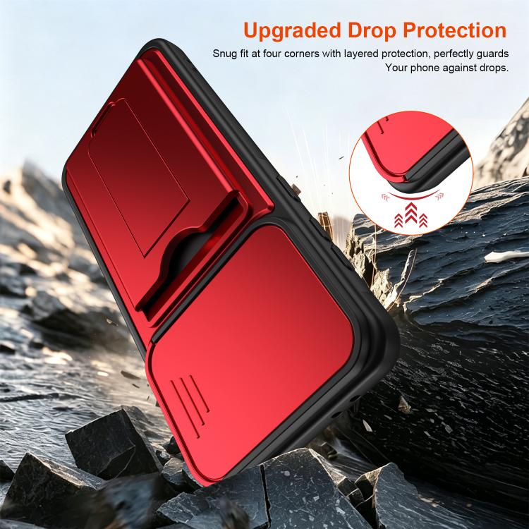 Serie porta carte, copertura scorrevole per obiettivo, custodia ibrida in PC e TPU per telefono, For Galaxy A57 5G, For Galaxy A37 5G, For Galaxy A27 5G, For Galaxy A26 5G / A17