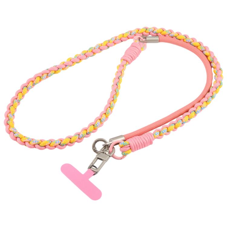 Cordino per cellulare con cinturino intrecciato e giuntato, dotato di cuscinetto di fissaggio, unisex.