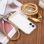 Cordino per cellulare con cinturino intrecciato e giuntato, dotato di cuscinetto di fissaggio, unisex.