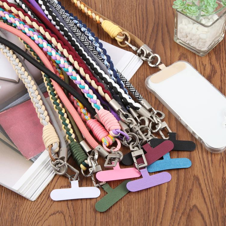 Cordino per cellulare con cinturino intrecciato e giuntato, dotato di cuscinetto di fissaggio, unisex.