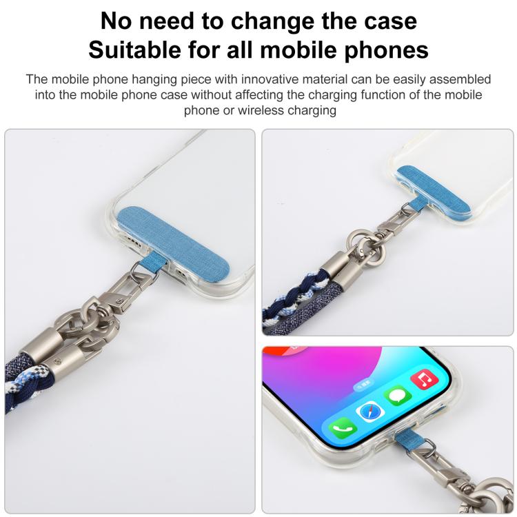 Cordino per cellulare con cinturino intrecciato e giuntato, dotato di cuscinetto di fissaggio, unisex.