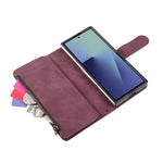 Portafoglio multifunzionale in pelle satinata con cerniera per telefono, For Galaxy Z Fold8 Ultra 5G