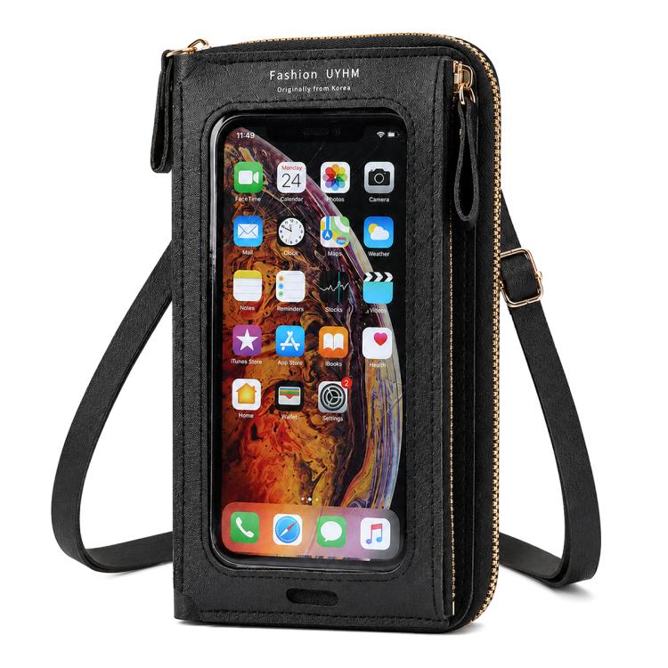 Borsa a tracolla multifunzionale con cerniera per telefono touchscreen da donna.