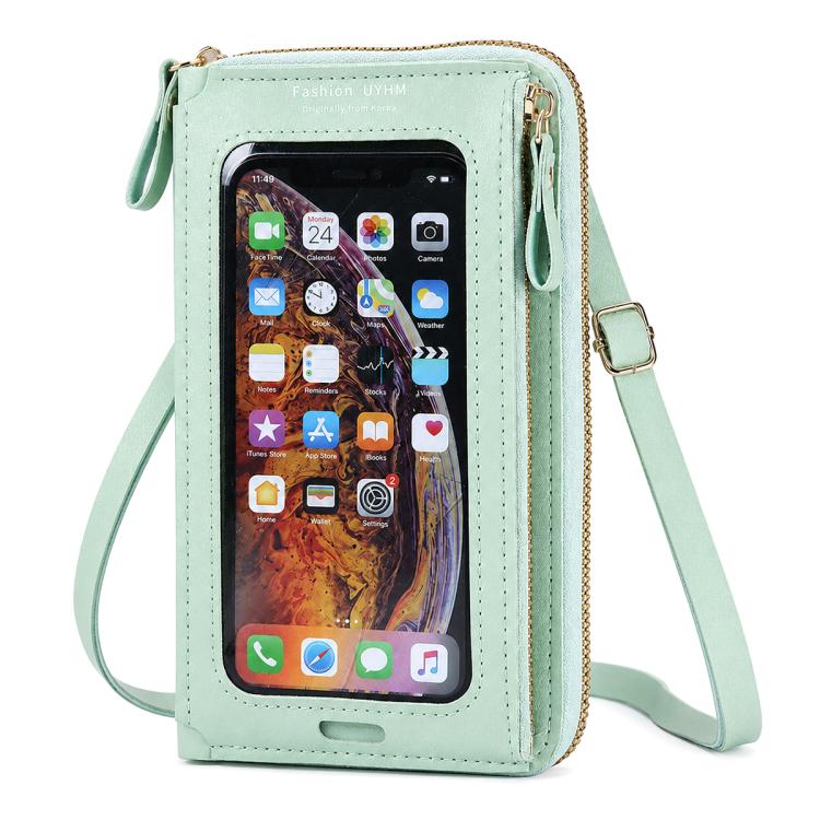 Borsa a tracolla multifunzionale con cerniera per telefono touchscreen da donna.