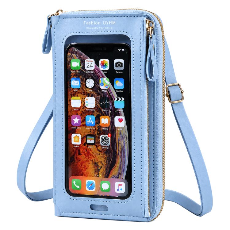 Borsa a tracolla multifunzionale con cerniera per telefono touchscreen da donna.
