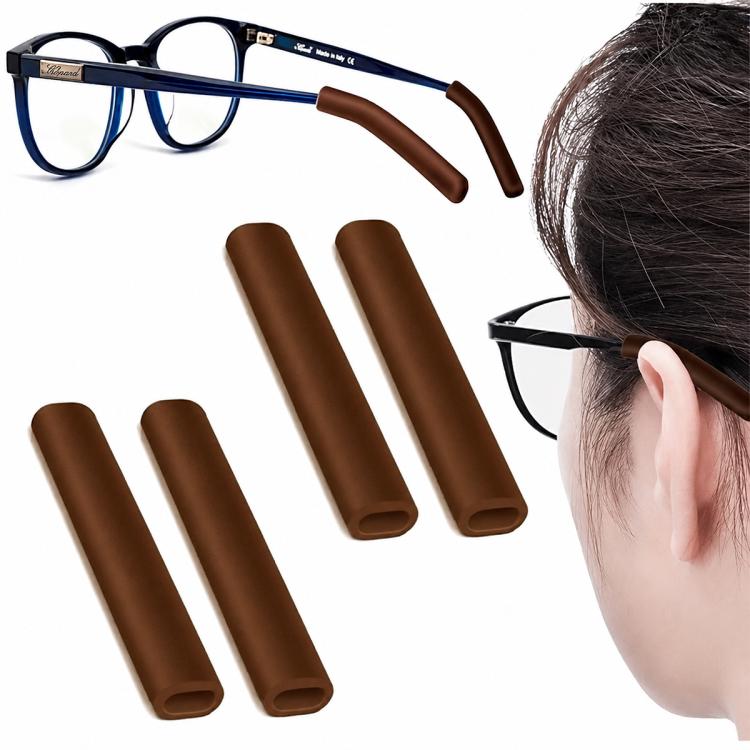 Coppia di cuscinetti auricolari antiscivolo in morbido silicone per occhiali.