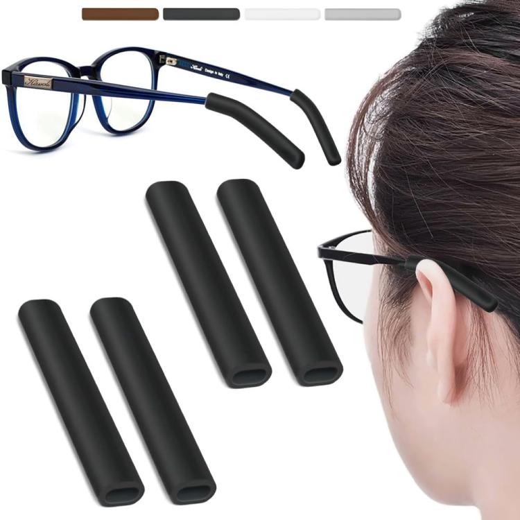 Coppia di cuscinetti auricolari antiscivolo in morbido silicone per occhiali.
