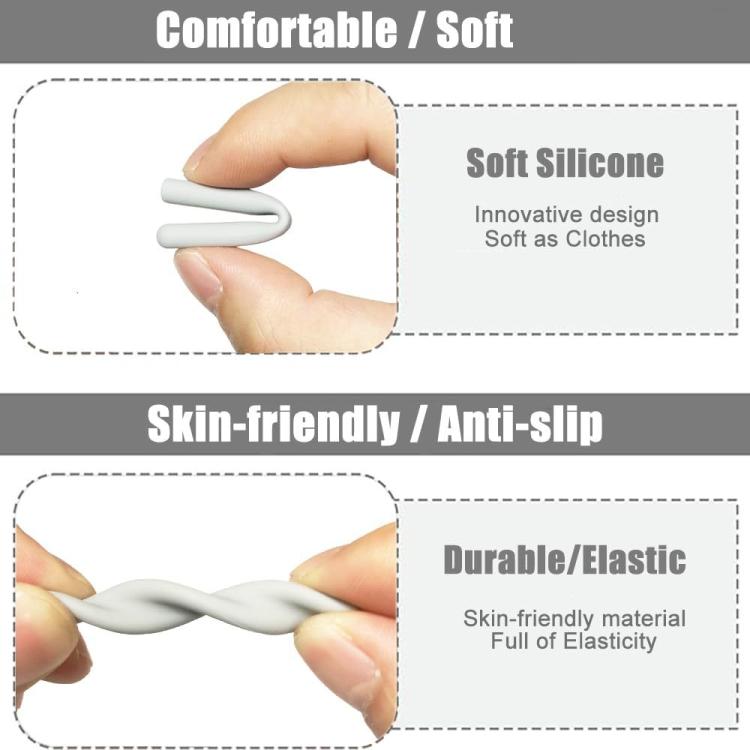 Coppia di cuscinetti auricolari antiscivolo in morbido silicone per occhiali.