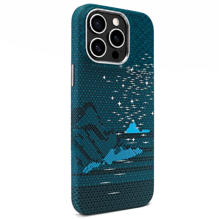 Adesivo per telefono magnetico con texture in Kevlar e effetto acqua, For iPhone 15 Pro, For iPhone 15, For iPhone 14, For iPhone 14 Pro, For iPhone 14 Pro Max