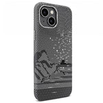 Adesivo per telefono magnetico con texture in Kevlar e effetto acqua, For iPhone 15 Pro, For iPhone 15, For iPhone 14, For iPhone 14 Pro, For iPhone 14 Pro Max