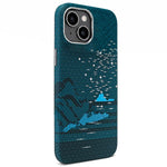Adesivo per telefono magnetico con texture in Kevlar e effetto acqua, For iPhone 15 Pro, For iPhone 15, For iPhone 14, For iPhone 14 Pro, For iPhone 14 Pro Max