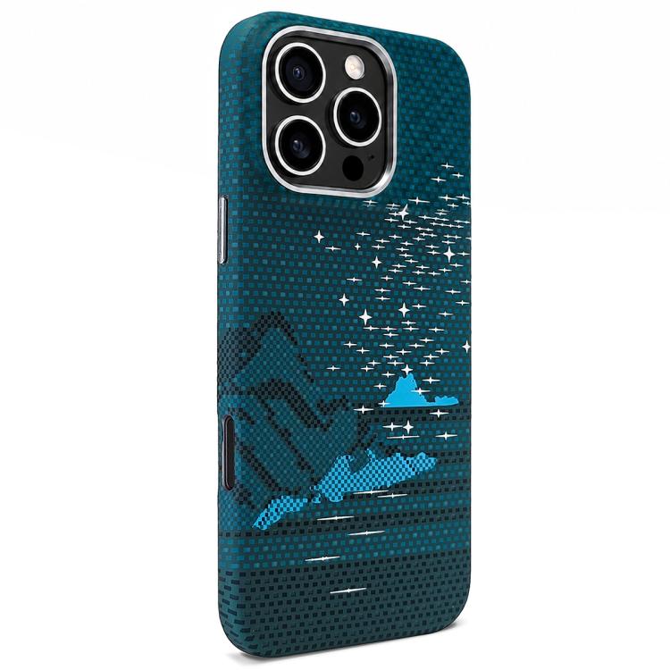 Adesivo per telefono magnetico con texture in Kevlar e effetto acqua, For iPhone 17 Pro Max, For iPhone 17 Pro, For iPhone 17, For iPhone Air, For iPhone 16 Pro Max, For iPhone 16 Pro, For iPhone 16, For iPhone 15 Pro Max