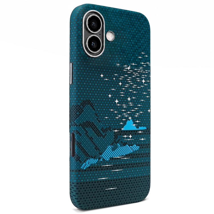 Adesivo per telefono magnetico con texture in Kevlar e effetto acqua, For iPhone 17 Pro Max, For iPhone 17 Pro, For iPhone 17, For iPhone Air, For iPhone 16 Pro Max, For iPhone 16 Pro, For iPhone 16, For iPhone 15 Pro Max